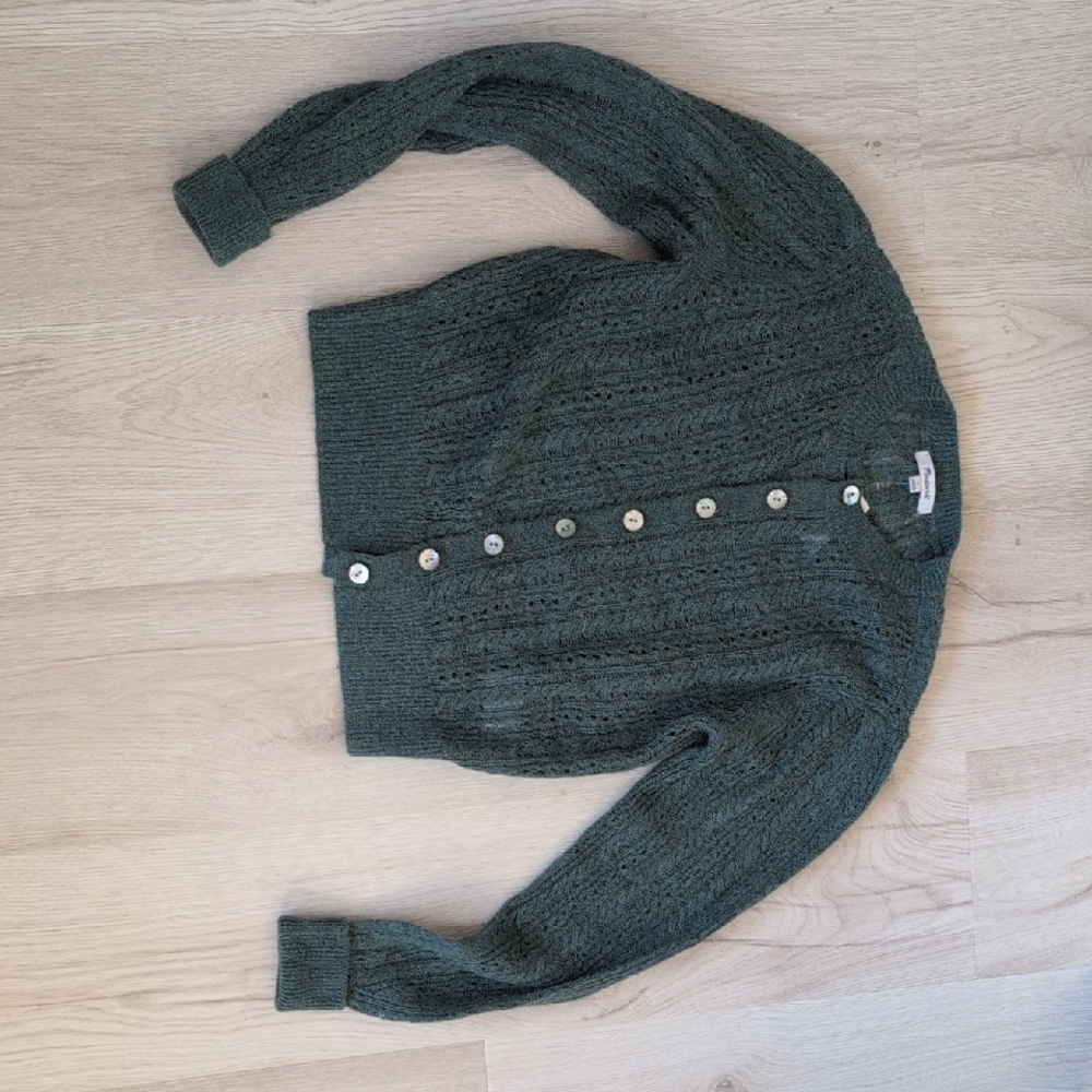 Madewell Botanical Green Button-Up Cardigan - Small